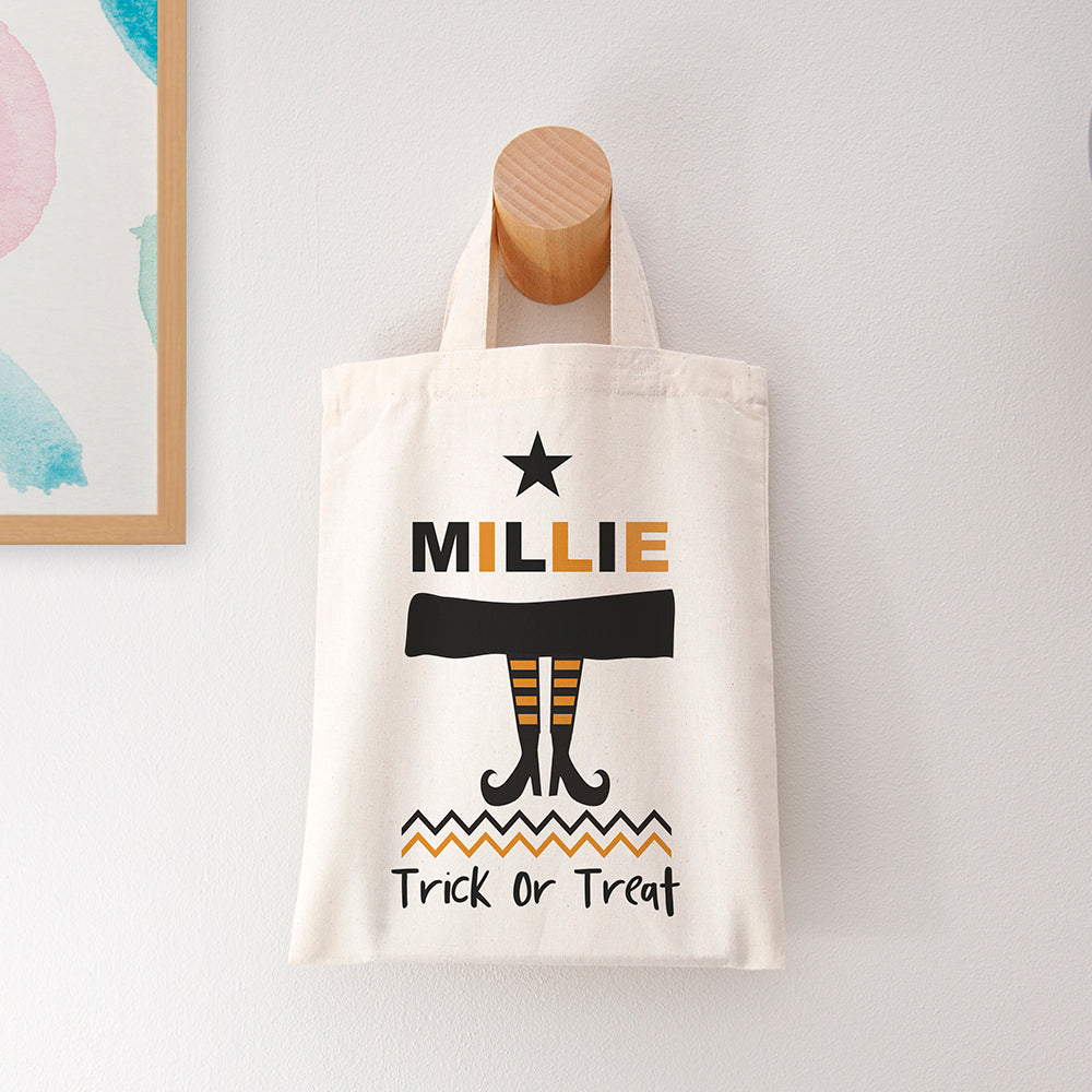 Personalised Cotton Halloween Trick or Treat Bag