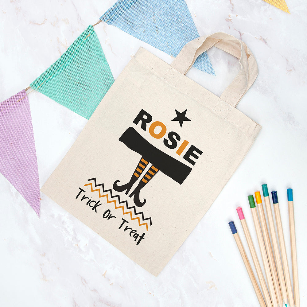 Personalised Cotton Halloween Trick or Treat Bag
