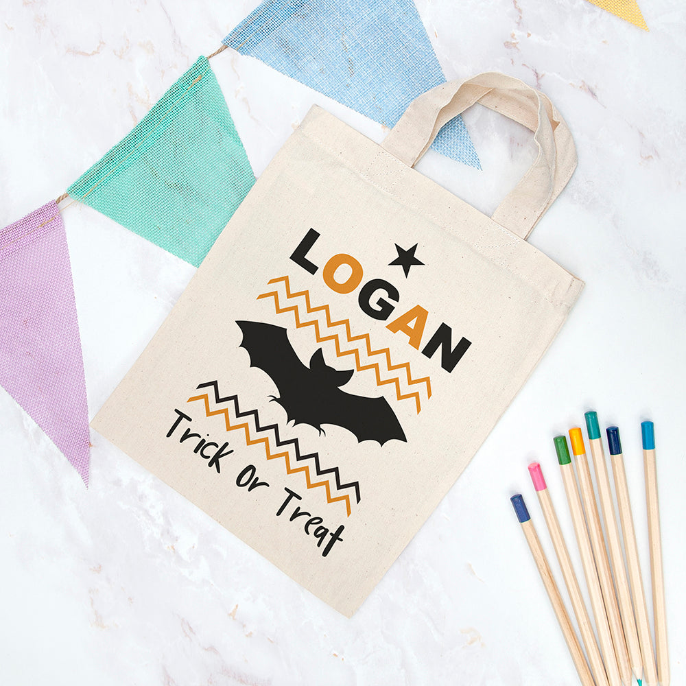 Personalised Cotton Halloween Trick or Treat Bag