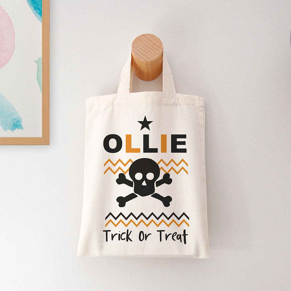 Personalised Cotton Halloween Trick or Treat Bag