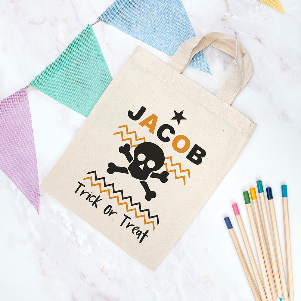 Personalised Cotton Halloween Trick or Treat Bag
