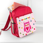 Personalised Girl's Red Mini Rucksack