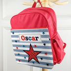 Personalised Boy's Red Mini Rucksack