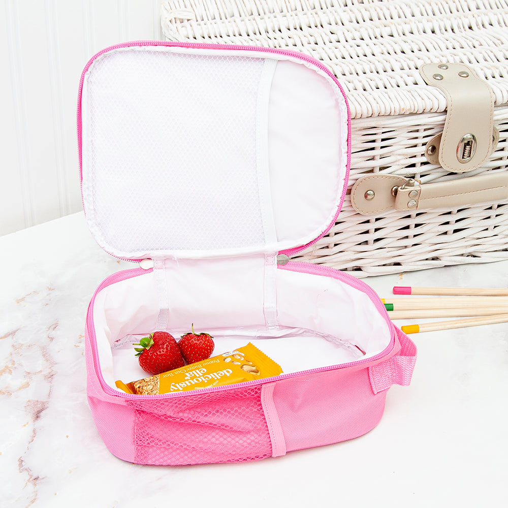 Personalised Circus Themed Pink Lunch Bag