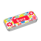 Personalised Girl's Patterned Pencil Case Tin