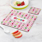 Personalised Girl's Patterned Placemat Set