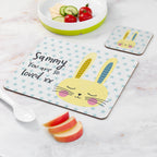 Personalised Kid's Bunny Rabbit Placemat Set