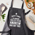 Personalised Grey Denim Cooking Apron