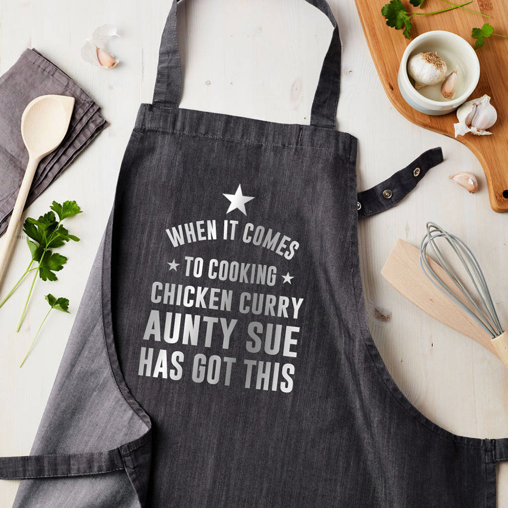 Personalised Grey Denim Cooking Apron