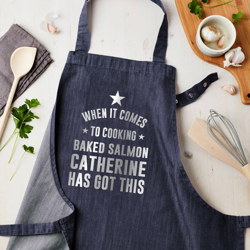 Personalised Blue Denim Cooking Apron