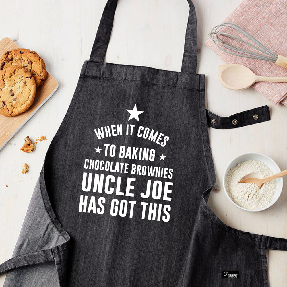 Personalised Grey Denim Baking Apron