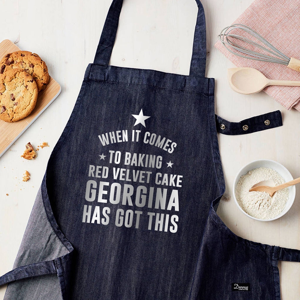 Personalised Blue Denim Baking Apron