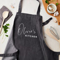Personalised Grey Denim Kitchen Apron