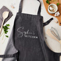 Personalised Grey Denim Kitchen Apron
