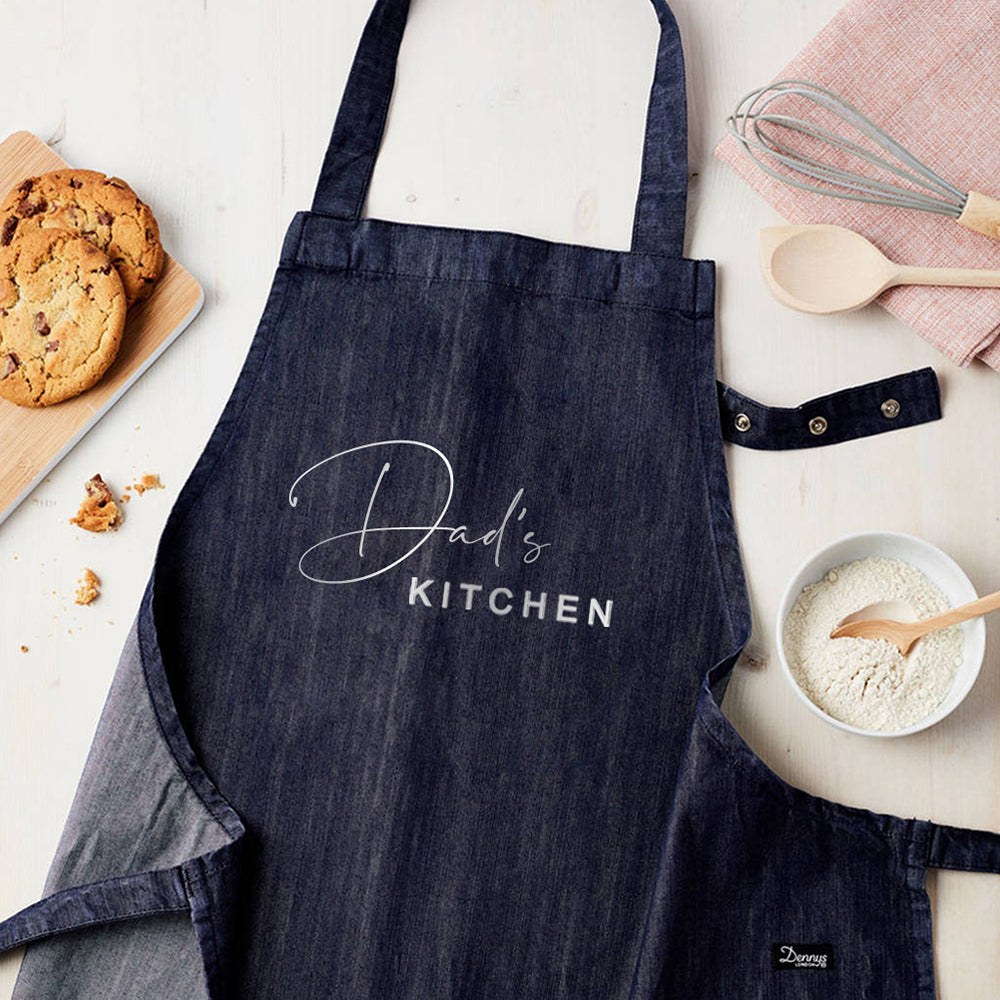 Personalised Blue Denim Kitchen Apron