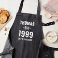 Personalised Grey Denim Established Year Apron