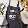 Personalised Grey Denim Established Year Apron