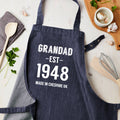 Personalised Blue Denim Established Year Apron