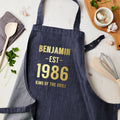 Personalised Blue Denim Established Year Apron