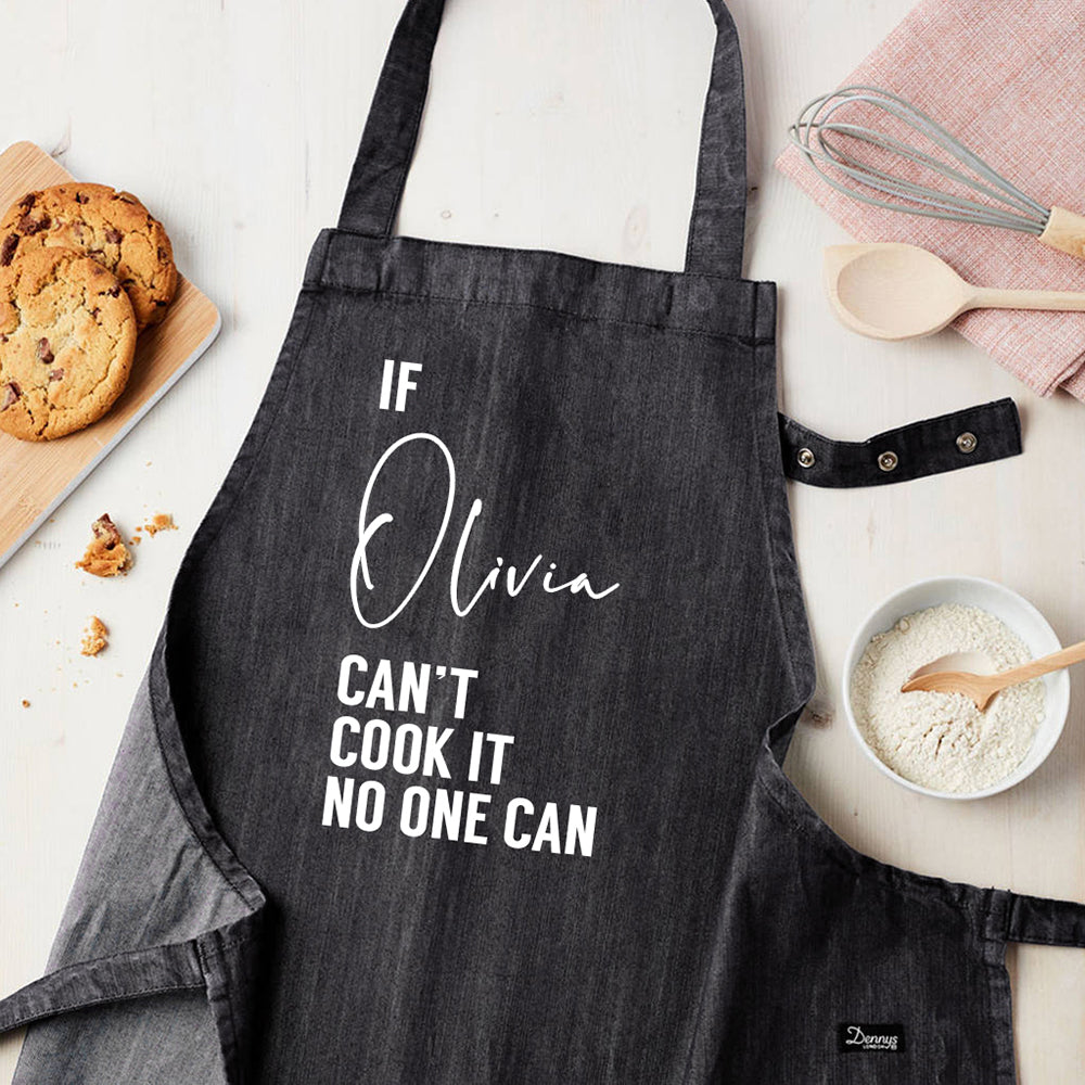Personalised Grey Denim Can Cook It Apron