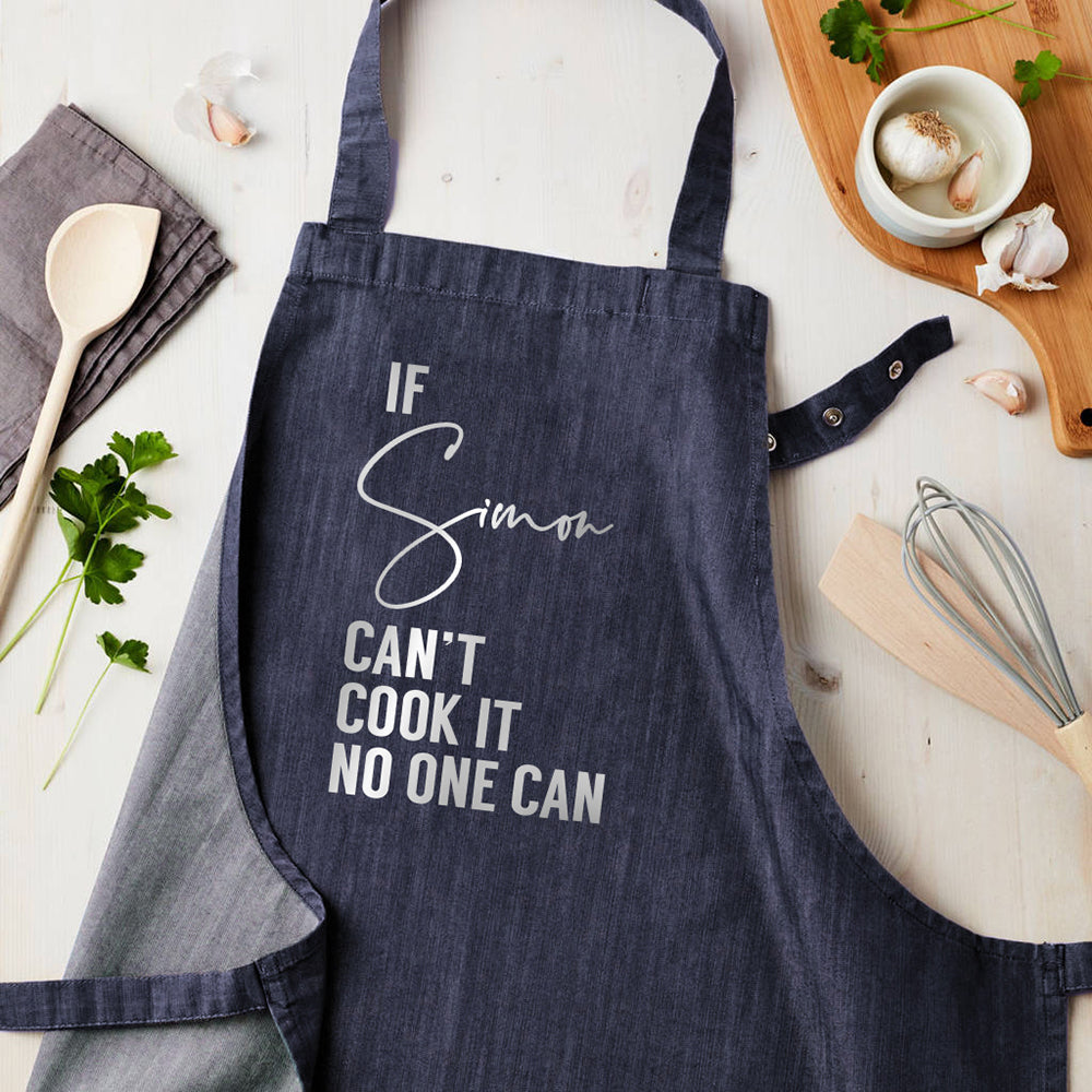 Personalised Blue Denim Can Cook It Apron
