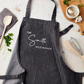 Personalised Grey Denim Family Residence Apron