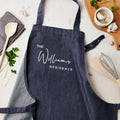 Personalised Blue Denim Family Residence Apron