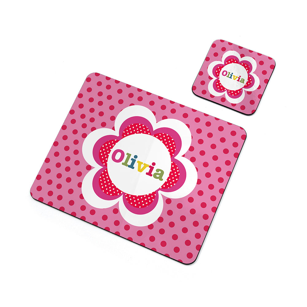 Personalised Girl's Floral Placemat Set
