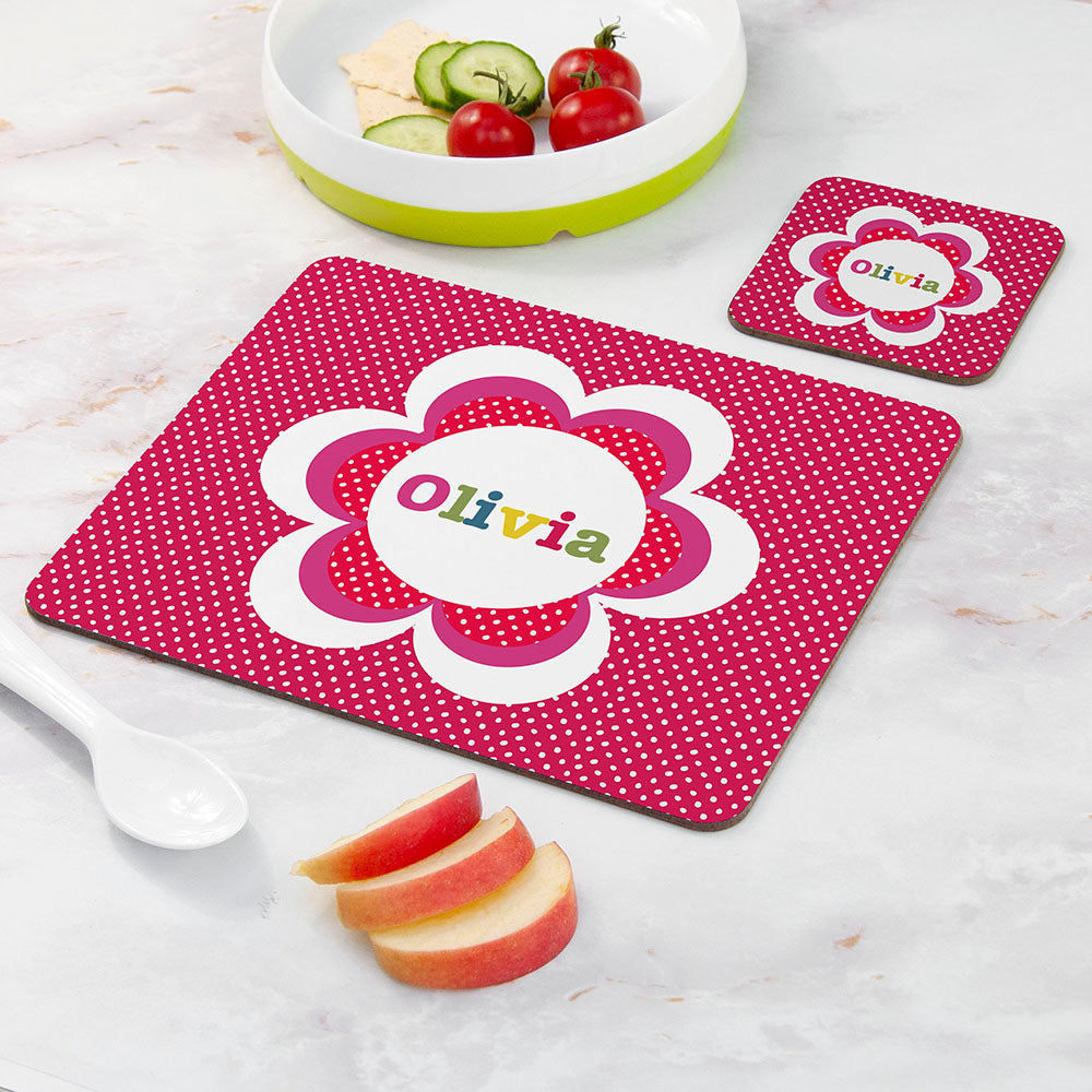 Personalised Girl's Floral Placemat Set