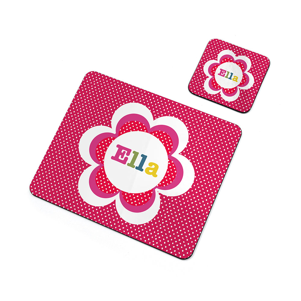 Personalised Girl's Floral Placemat Set