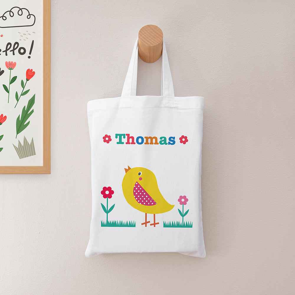 Personalised Child's Chick Easter Egg Hunt Bag
