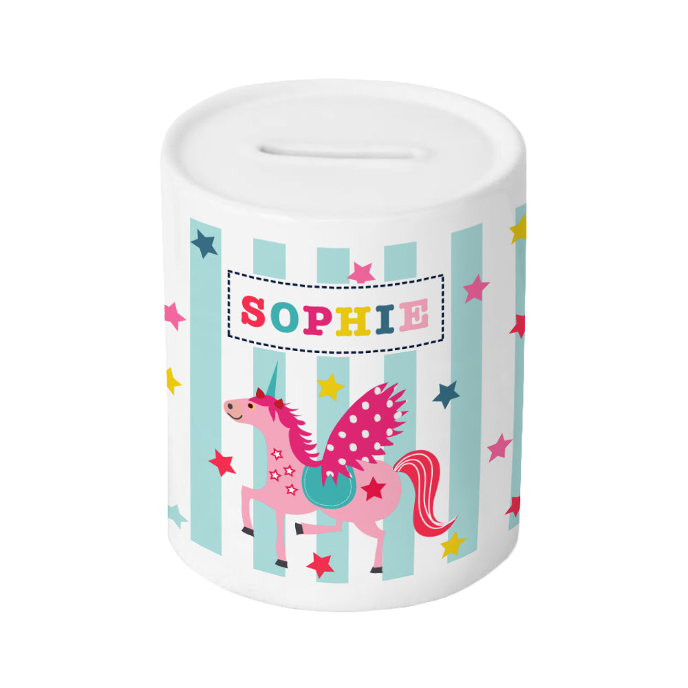 Personalised Unicorn Money Box