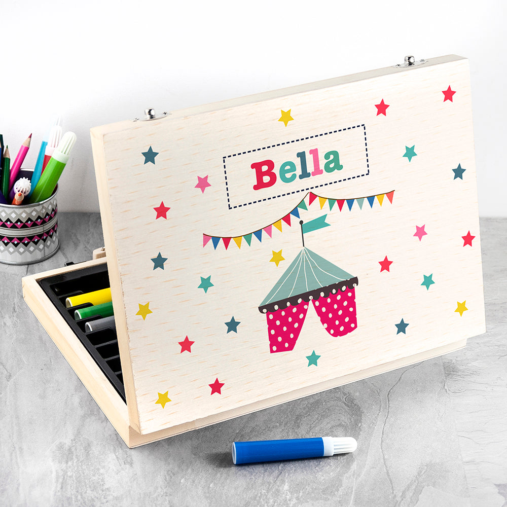 Personalised Kid's Circus Tent Colouring Set