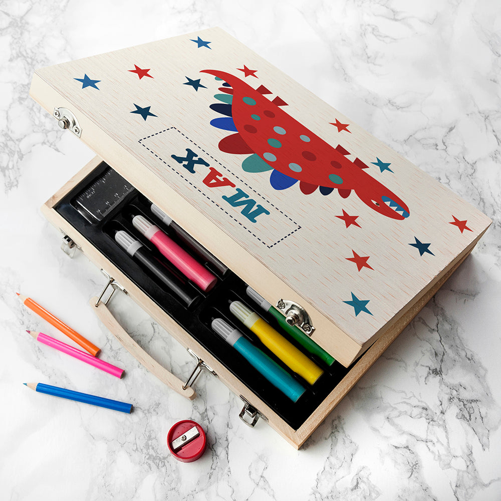 Personalised Kid's Dinosaur Colouring Set