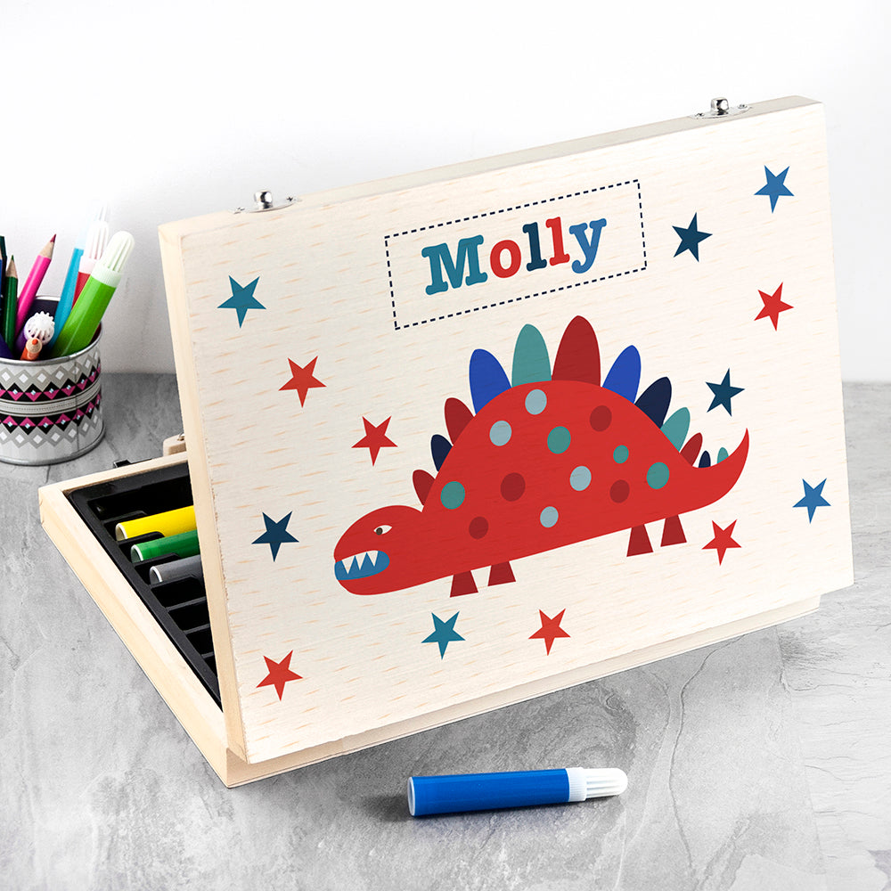 Personalised Kid's Dinosaur Colouring Set
