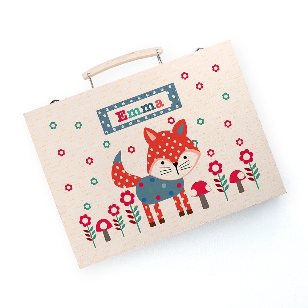 Personalised Kid's Little Fox Colouring Set