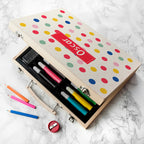 Personalised Kid's Polka Dot Colouring Set