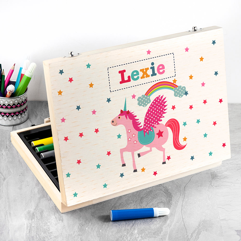 Personalised Kid's Unicorn Colouring Set