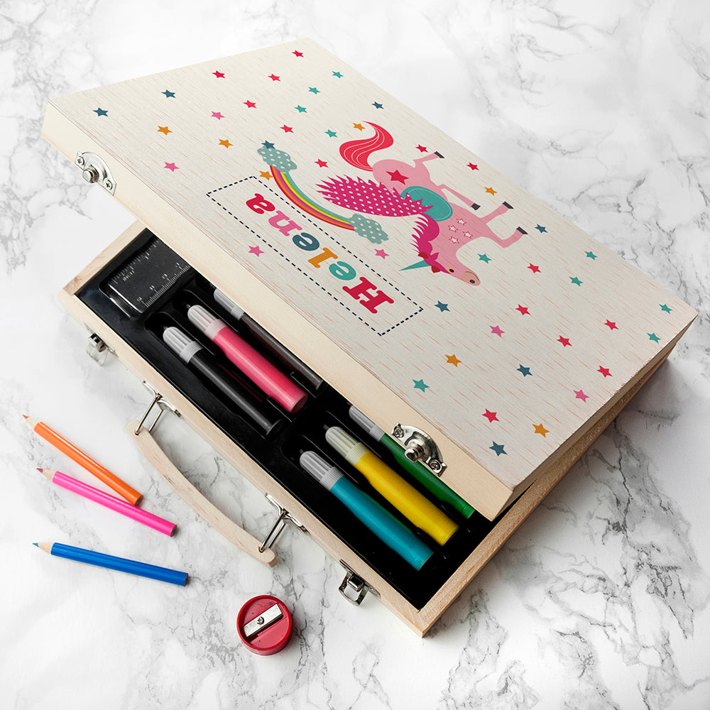 Personalised Kid's Unicorn Colouring Set