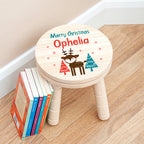Personalised Kid's Reindeer Wooden Stool