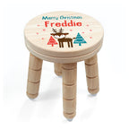 Personalised Kid's Reindeer Wooden Stool