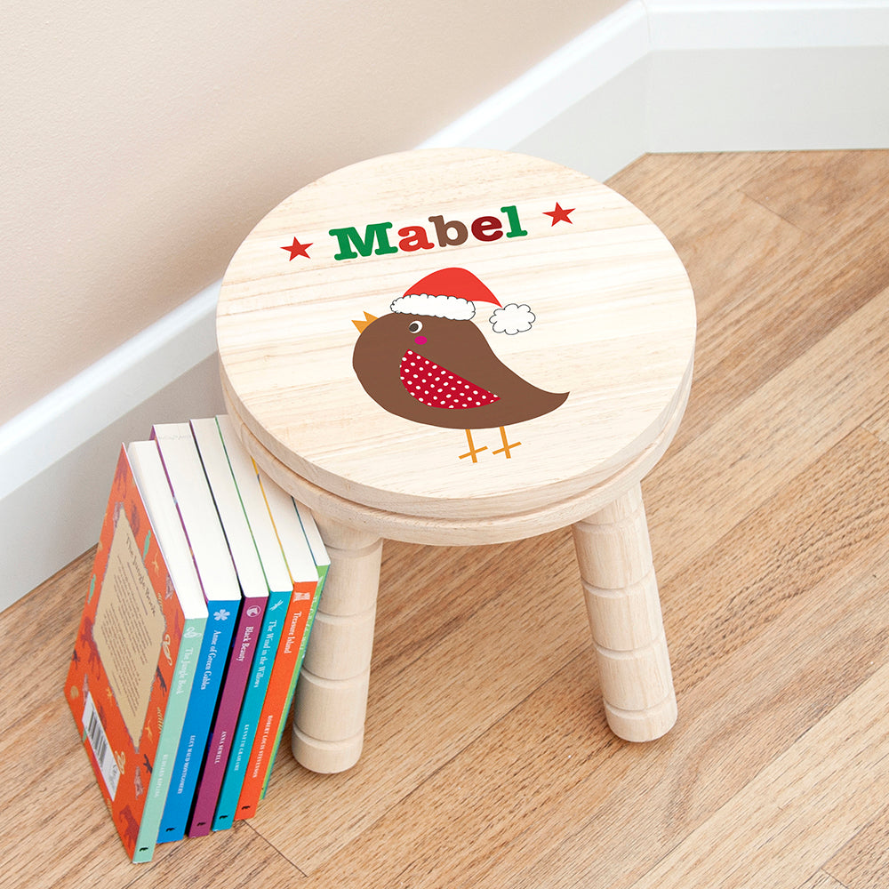 Personalised Kid's Robin Wooden Stool