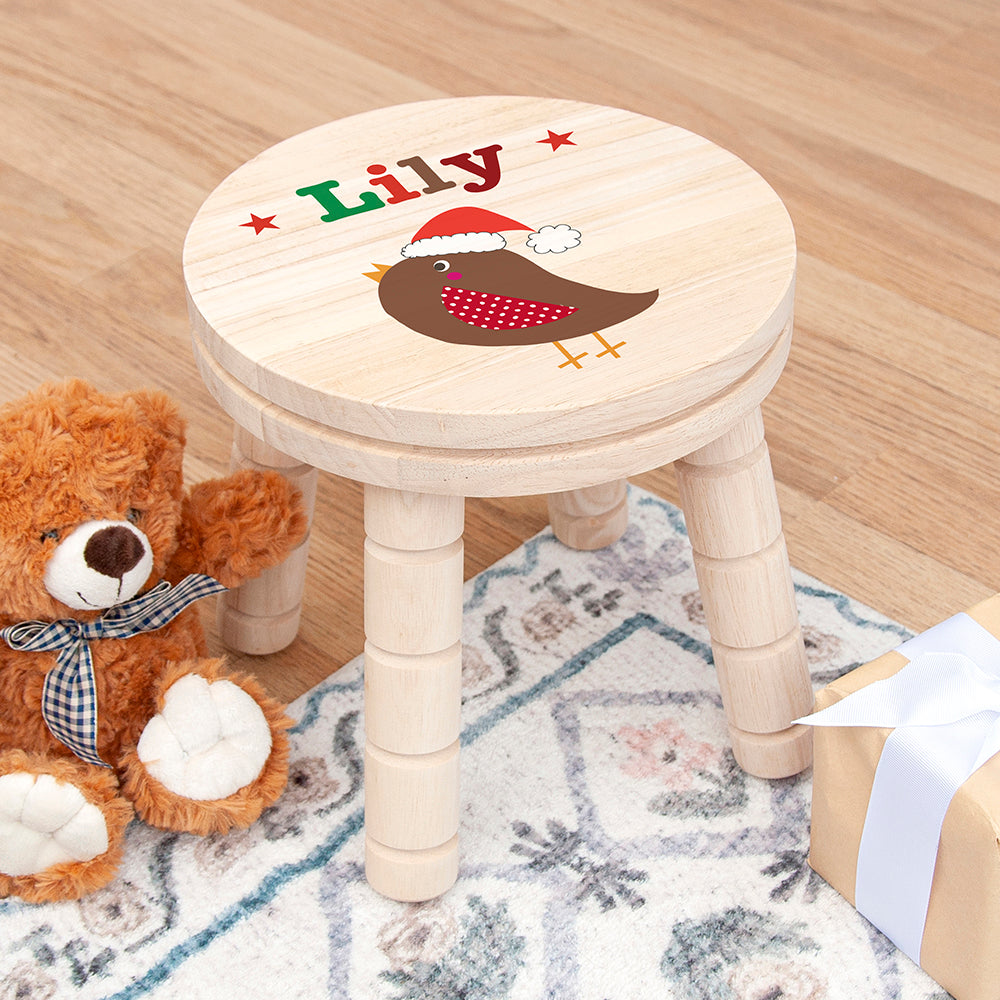 Personalised Kid's Robin Wooden Stool
