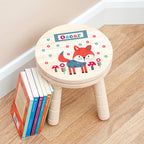Personalised Kid's Fox Wooden Stool