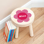 Personalised Kid's Flower Wooden Stool