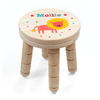 Personalised Kid's Lion Wooden Stool