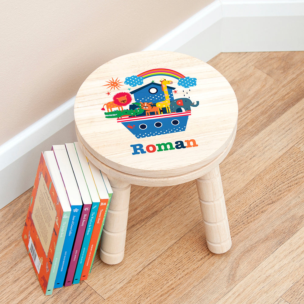 Personalised Kid's Noah's Ark Wooden Stool