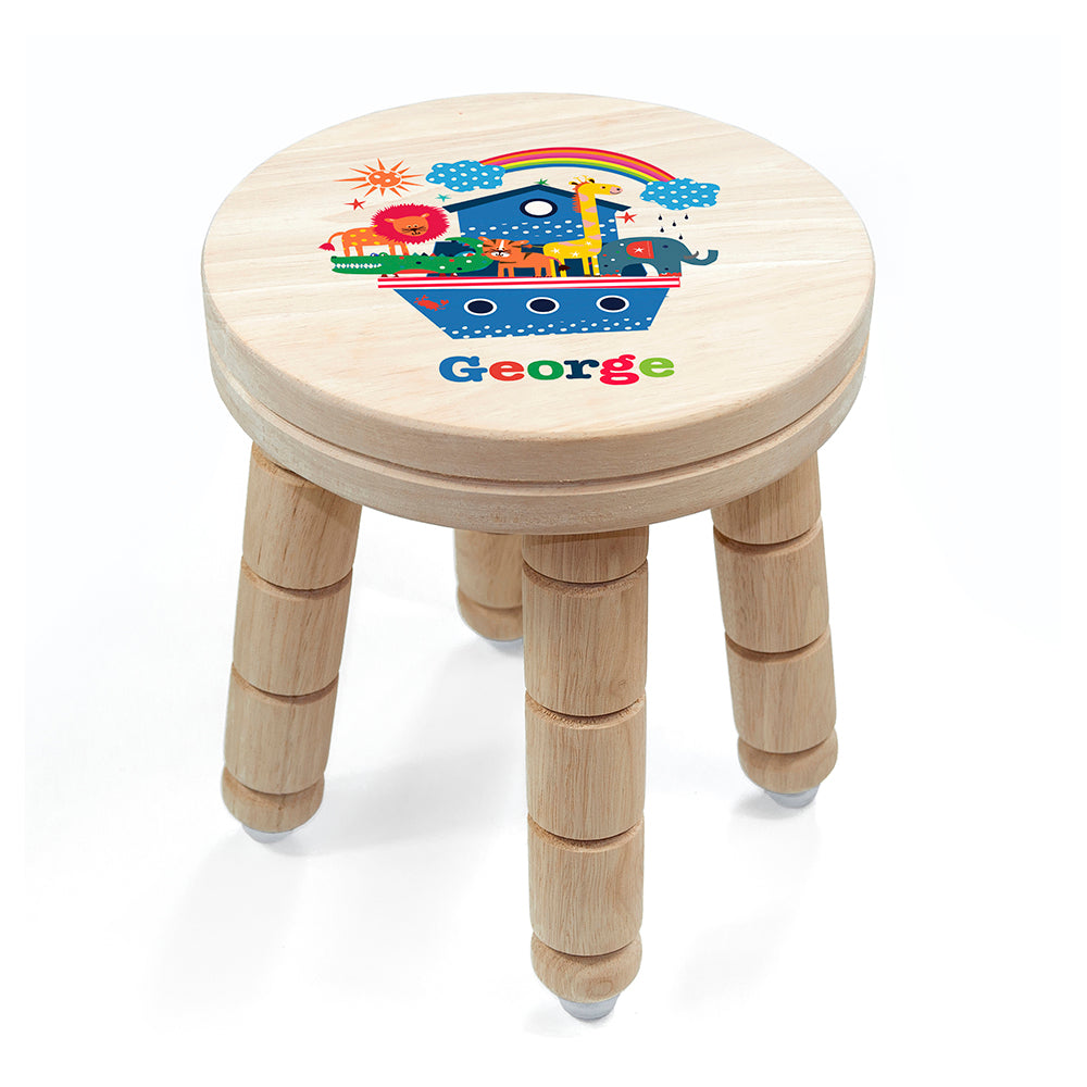 Personalised Kid's Noah's Ark Wooden Stool