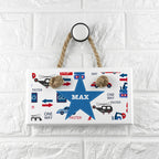 Personalised Kid's Transport White Door Sign