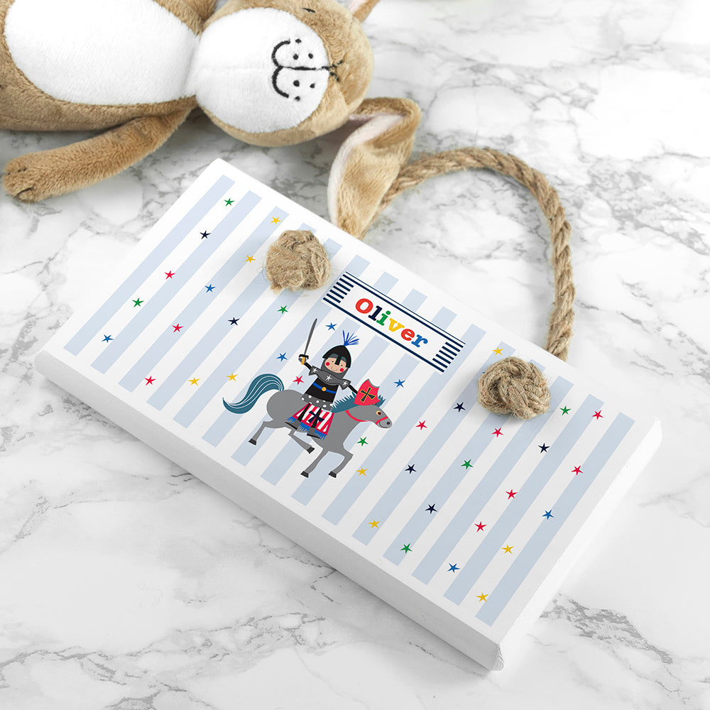 Personalised Kid's Knight White Door Sign
